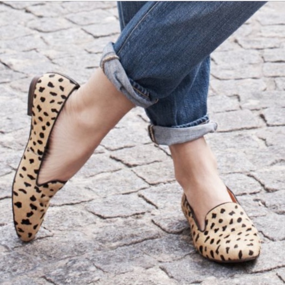 Madewell Teddy Loafer in Calf Hair Cheetah Size 6
